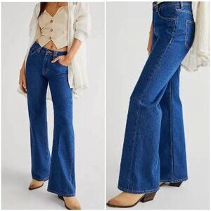 Free People Ava High-Rise Bootcut Jeans Timeless Blue sz 26 Western Cowgirl Boho